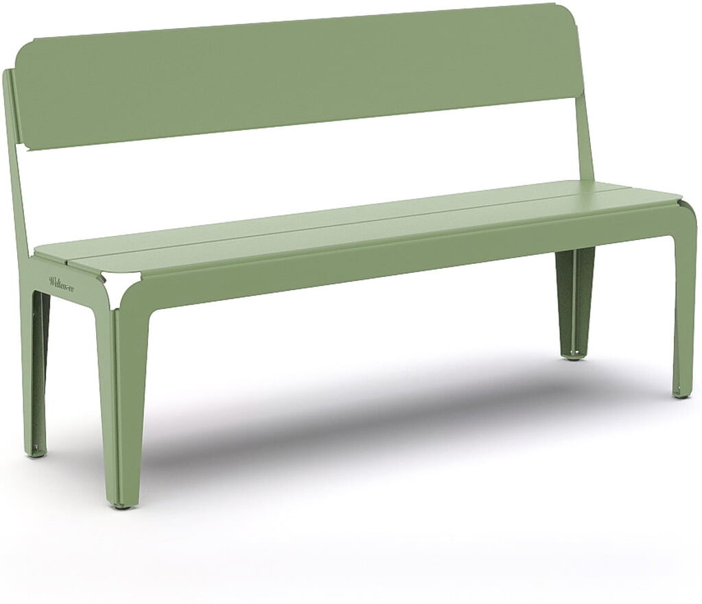 Weltevree - Bended Bench Bank mit Rückenlehne L 140 cm, blassgrün (RAL 6021)