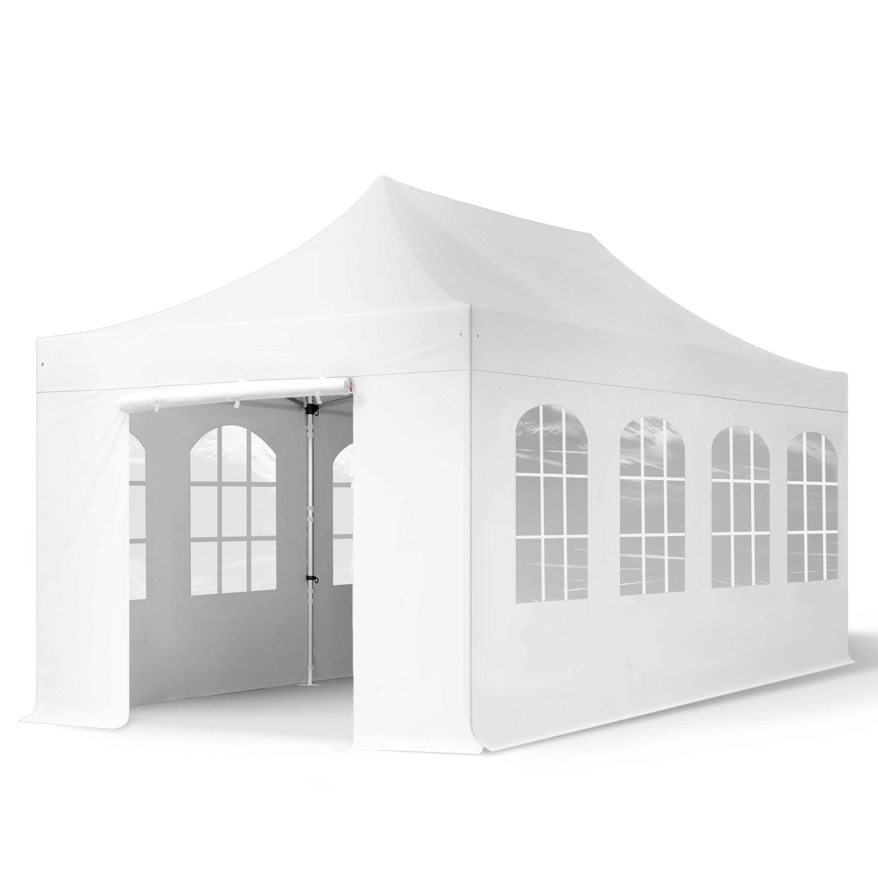 TOOLPORT Faltpavillon 3x6m Long-Life PVC 620 g/m² weiß wasserdicht Faltzelt, Klappzelt