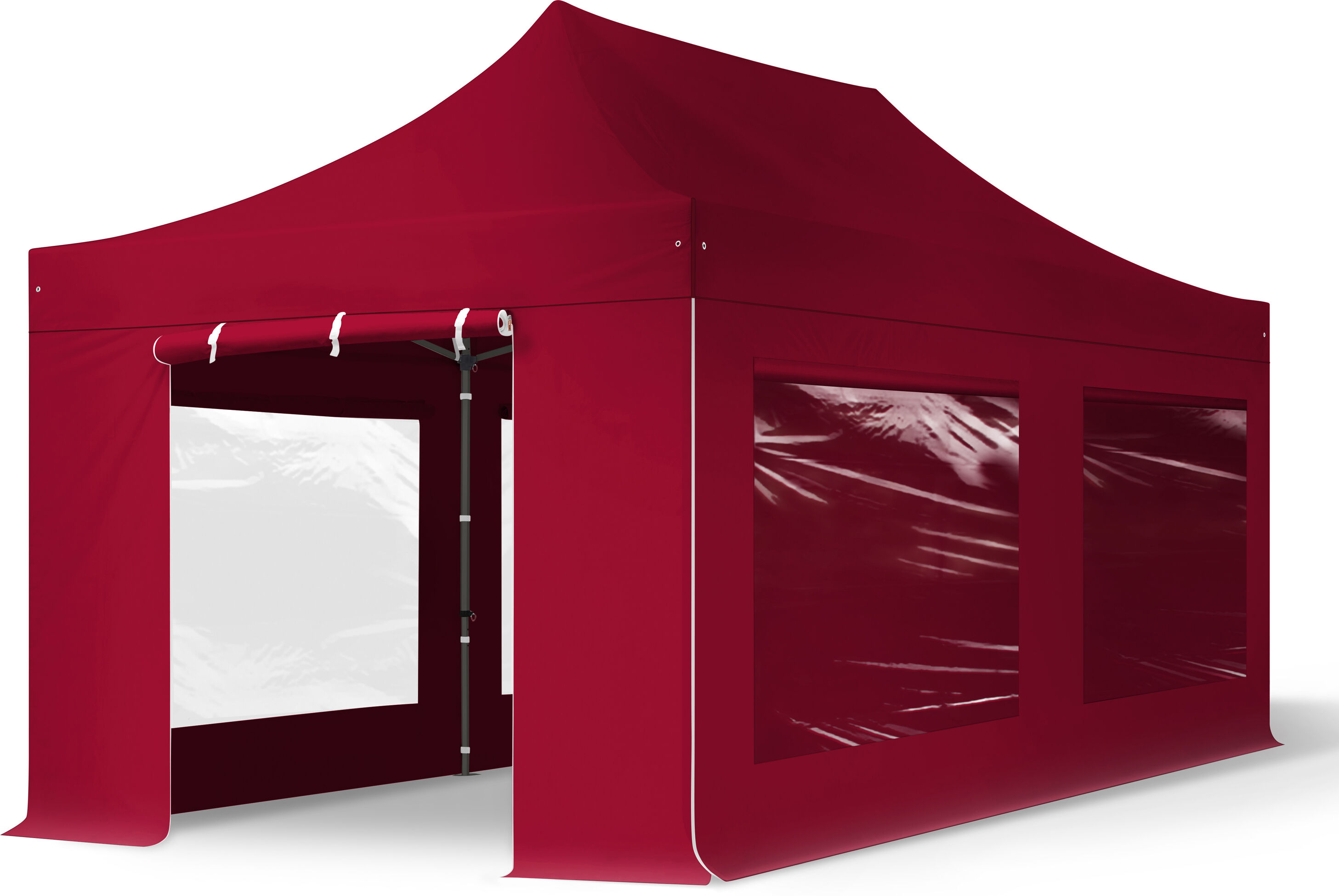 TOOLPORT Faltpavillon 3x6m Hochleistungspolyester 350 g/m² rot wasserdicht Faltzelt, Klappzelt