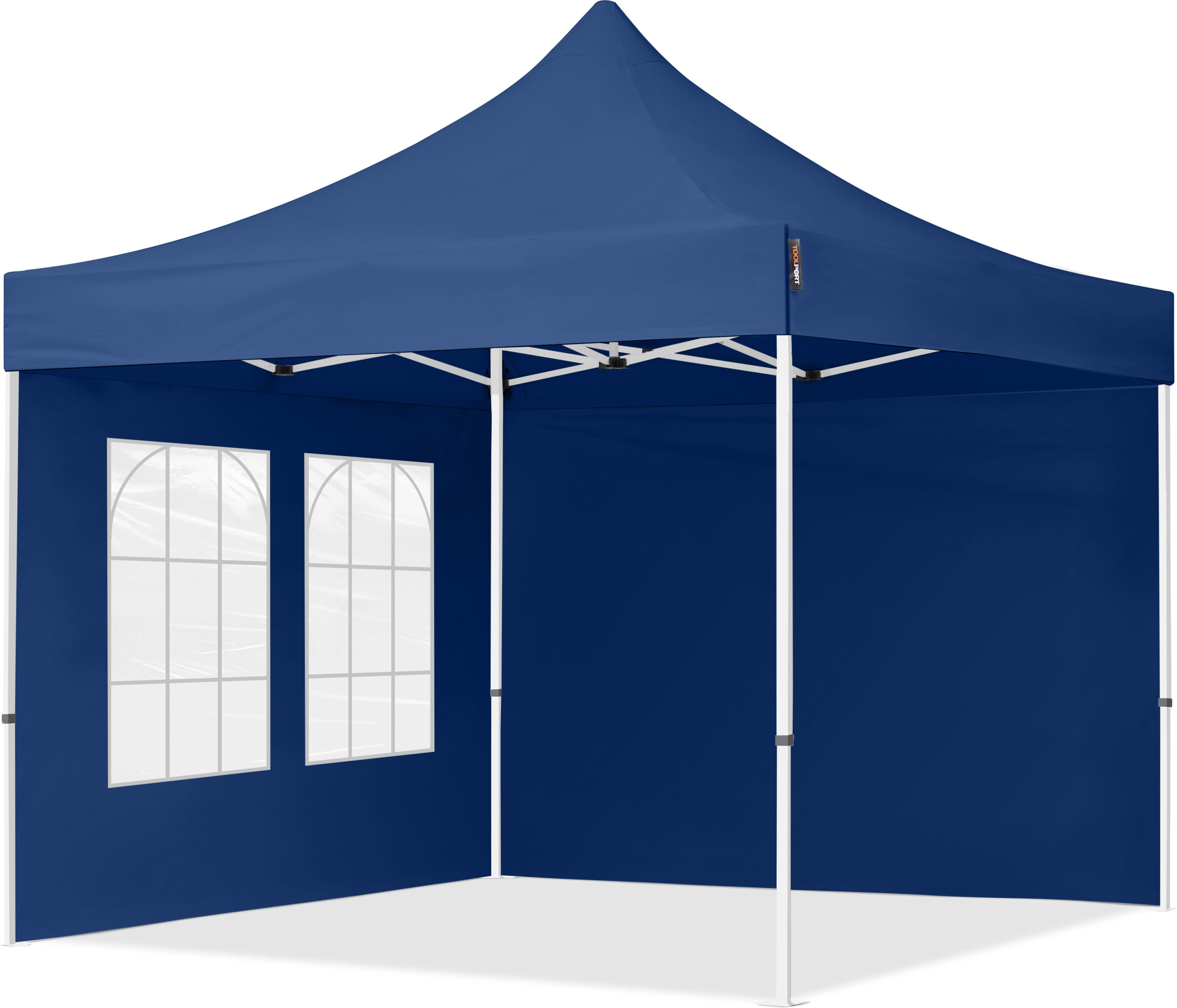 TOOLPORT Faltpavillon 3x3m Hochleistungspolyester 300 g/m² blau wasserdicht Faltzelt, Klappzelt