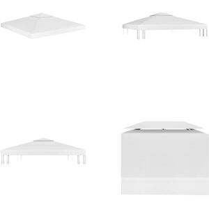 vidaXL pavillontopdække i 2 lag 3x3 m 310 g/m² hvid - Pavillontopdække - Pavillontopdækker - Pavillonbaldakin - Pavillonbaldakiner