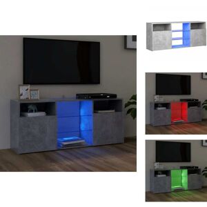 TV-møbler - Living tv-bord med LED-lys 120x30x50 cm betongrå