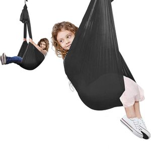Shoppo Marte Fleksibel hængekøje indendørs gynge til børn, størrelse: 1,5x2.8m (sort)