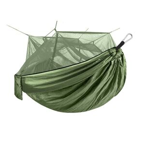 My Store Encryption Mosquito Net Hammock Outdoor Camping Anti-Mosquito Net Gauze Hammock, Size: 260x140cm(Army Green)