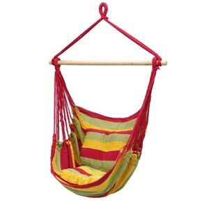 ECD-Germany Hængende stol hængende stol hængende swing hængende kurv sæde rød / grøn / gul 100% bomuld