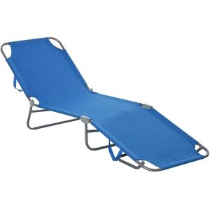 Rootz Living Rootz Sun Lounger - Sammenklappelig liggestol - Justerbart ryglæn - Rustfast - Oxford - Metalramme - Blå - 187 x 55 x 24 Cm