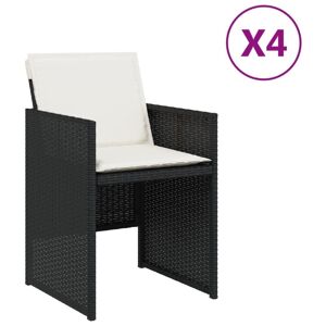 vidaXL havestole med hynder 4 stk. polyrattan sort