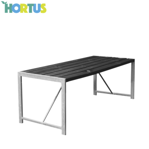 NSH Nordic A/S Bord H-model sort grundmalet og galvaniseret stel - 801-095