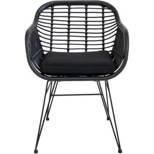 Homeshop Stol i sort polyrattan med hynde - 7001051