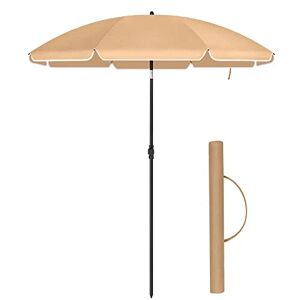 SONGMICS Parasol, Solbeskyttelse, Upf 50+, Taupe, 160 Cm