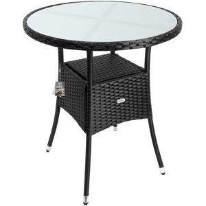 Deuba Polyrattan Bord Sort Rundt Ø60cm