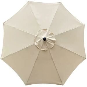 Ersandy parasolbetræk, 8 ribben, 3m, vandtæt, UV-bestandig, erstatningsstof, til terrasse, udendørs, terrasse, beige