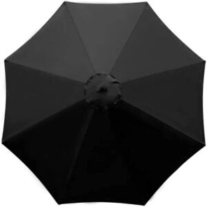 Udskiftningsbetræk til parasol, 8 ribben, 3 m, vandtæt, anti-UV, erstatningsstof, sort
