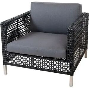 Cane-line Outdoor Connect Loungestol inkl. Grå Hynde SH: 30 cm - Black/Anthracite