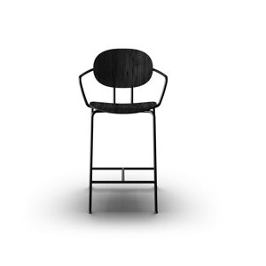 Sibast Furniture Piet Hein Bar Chair w. Armrest SH: 65 cm Black - Black Oak