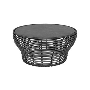 Cane-line Outdoor Basket Sofabord Stor Ø: 95 cm - Fossil Black Ceramic/Graphite Weave