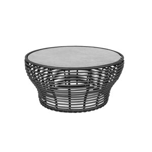 Cane-line Outdoor Basket Sofabord Stor Ø: 95 cm - Fossil Grey Ceramic/Graphite Weave