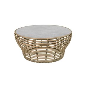 Cane-line Outdoor Basket Sofabord Stor Ø: 95 cm - Fossil Grey Ceramic/Natural Weave