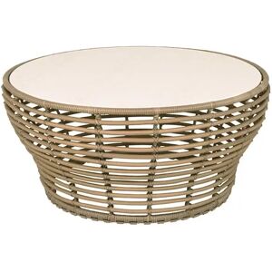 Cane-line Outdoor Basket Sofabord Stor Ø: 95 cm - Travertine Look Ceramic/Natural Weave