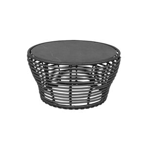 Cane-line Outdoor Basket Sofabord Mellem Ø: 75 cm - Fossil Black Ceramic/Graphite Weave