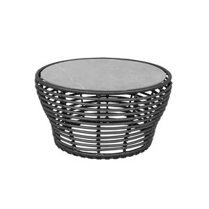 Cane-line Outdoor Basket Sofabord Mellem Ø: 75 cm - Fossil Grey Ceramic/Graphite Weave
