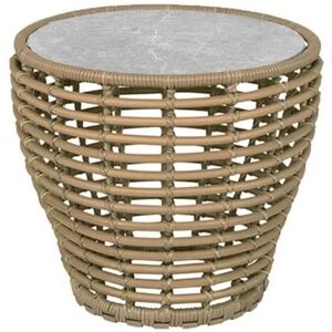 Cane-line Outdoor Basket Sofabord Lille Ø: 50 cm - Fossil Grey Ceramic/Natural Weave