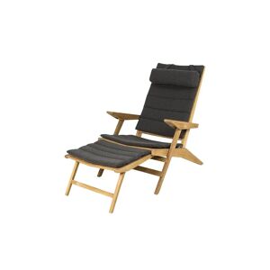 Cane-line Outdoor Flip Dækstol inkl. Hyndesæt SH: 37 cm - Teak/Dark Grey