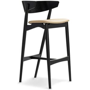 Sibast Furniture No 7 Bar Stool SH: 75 cm - Black Oak / Spectrum Honey Leather