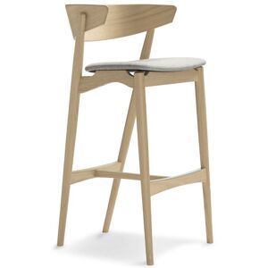 Sibast Furniture No 7 Bar Stool SH: 75 cm - White Oil Oak / Remix 123 Light Grey