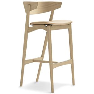 Sibast Furniture No 7 Bar Stool SH: 75 cm - White Oil Oak / Spectrum Honey Leather