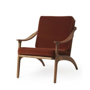 Warm Nordic Lean Back Lounge Chair SH: 41 cm - Teak/Brick Red