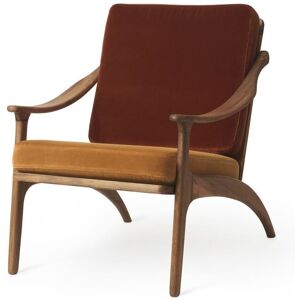 Warm Nordic Lean Back Lounge Chair SH: 41 cm - Teak/Brick Red/Amber