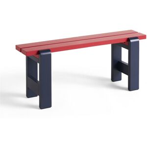 HAY Weekday Bench Duo B: 111 cm - Wine Red Benchtop/Steel Blue Frame