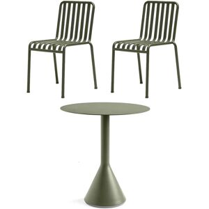 HAY Palissade Cone Table + Chairs Havemøbelsæt - Olive