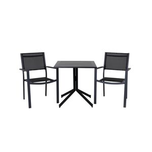 Way havesæt bord 70x70cm, 2 stole Copacabana, sort,sort.