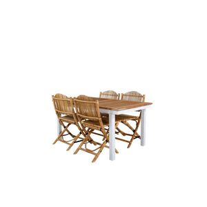 Panama havesæt bord 90x160/240cm og 4 stole Cane lysegrå, natur.