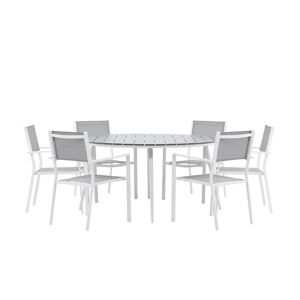 Break havesæt bord 150x150cm, 6 stole Copacabana, grå,grå.