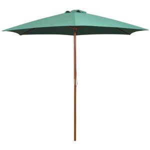 vidaXL parasol 270 x 270 cm træstang grøn