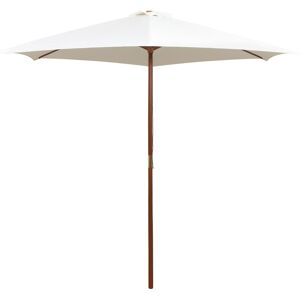 vidaXL parasol 270 x 270 cm træstang cremehvid