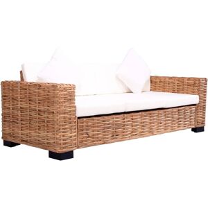 vidaXL 3-personers havesofa naturligt rattan