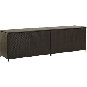 vidaXL opbevaringskasse til haven 200x50x60 polyrattan brun