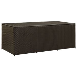 vidaXL opbevaringskasse til haven 180x90x75 cm polyrattan brun