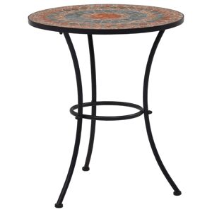 vidaXL bistrobord med mosaikdesign keramisk 60 cm orange/grå