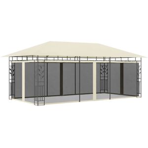 vidaXL pavillon med myggenet 6x3x2,73 cm cremefarvet