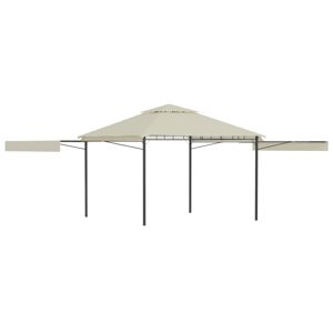 vidaXL pavillon med 2 udvidelige tage 3x3x2,75 cm 180 g/m² cremefarvet