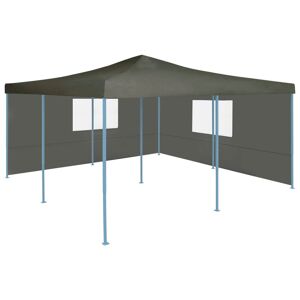 vidaXL foldbar pavillon med 2 sidevægge 5x5 m antracitgrå