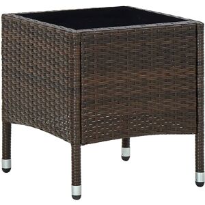 vidaXL havebord 40x40x45 cm polyrattan brun