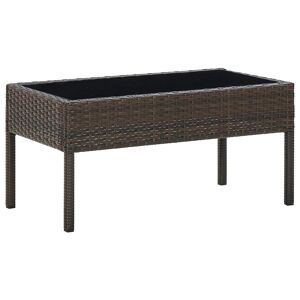 vidaXL havebord 75x40x37 cm polyrattan brun