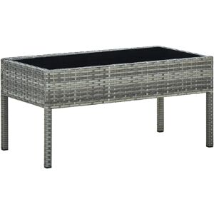 vidaXL havebord 75x40x37 cm polyrattan grå