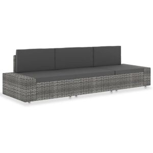 vidaXL 3-personers sofa modulær polyrattan grå